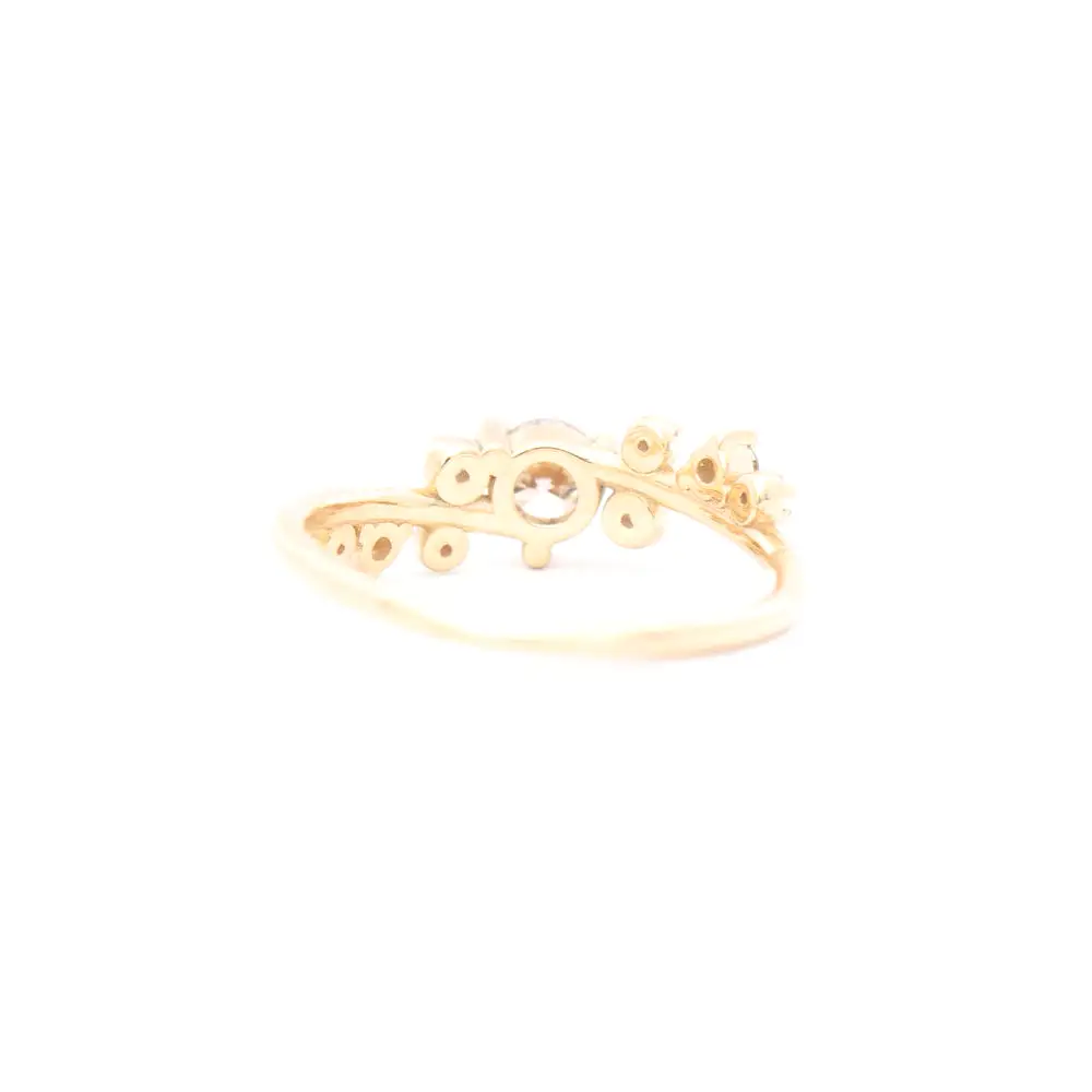 0.29 ct Small Champagne Diamond Organic Crossover Ring