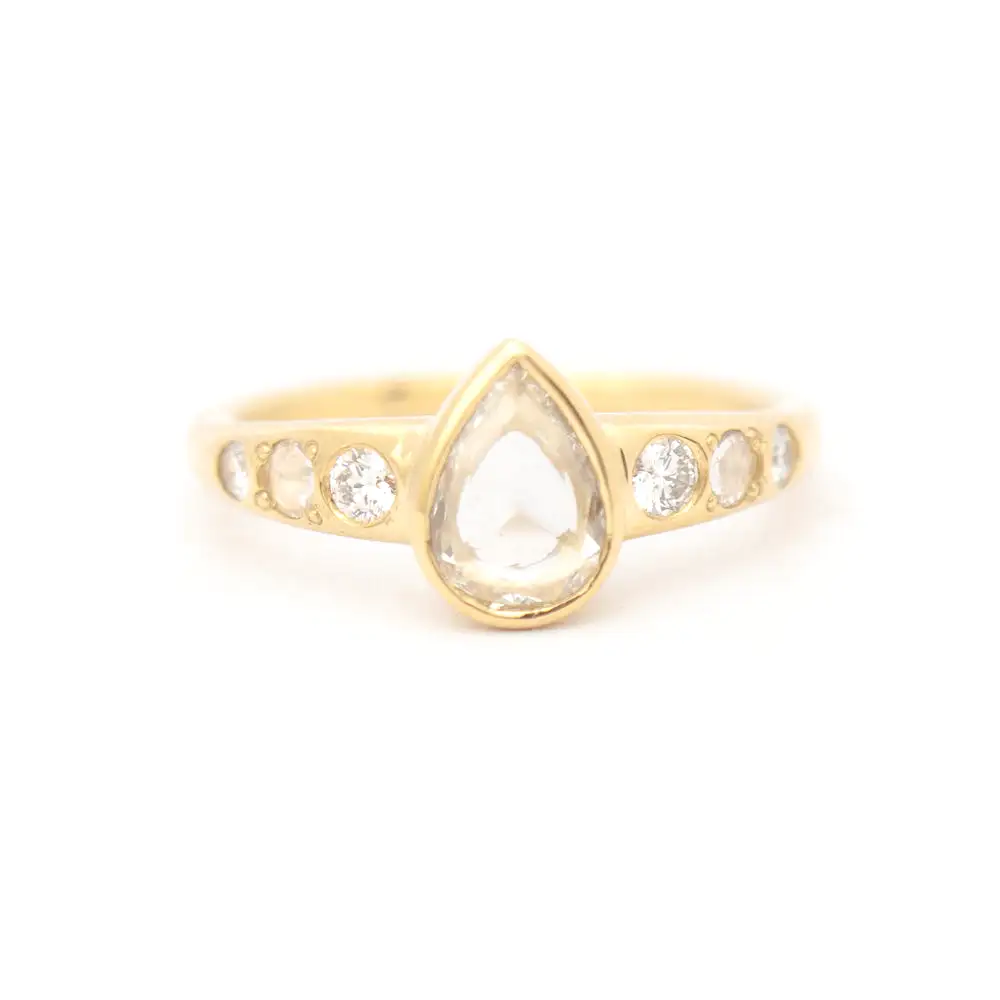 0.49 ct Rose-cut Pear Takara Ring