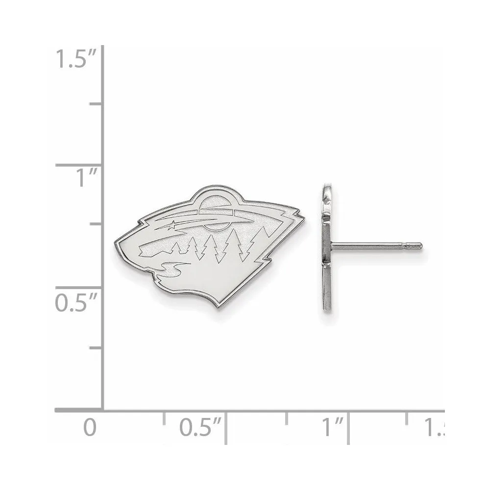 10k White Gold NHL Minnesota Wild Small Post Earrings