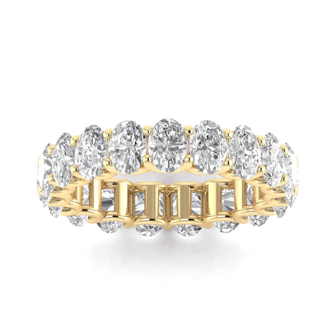 14K & 18K Gold Oval Diamond Eternity Band