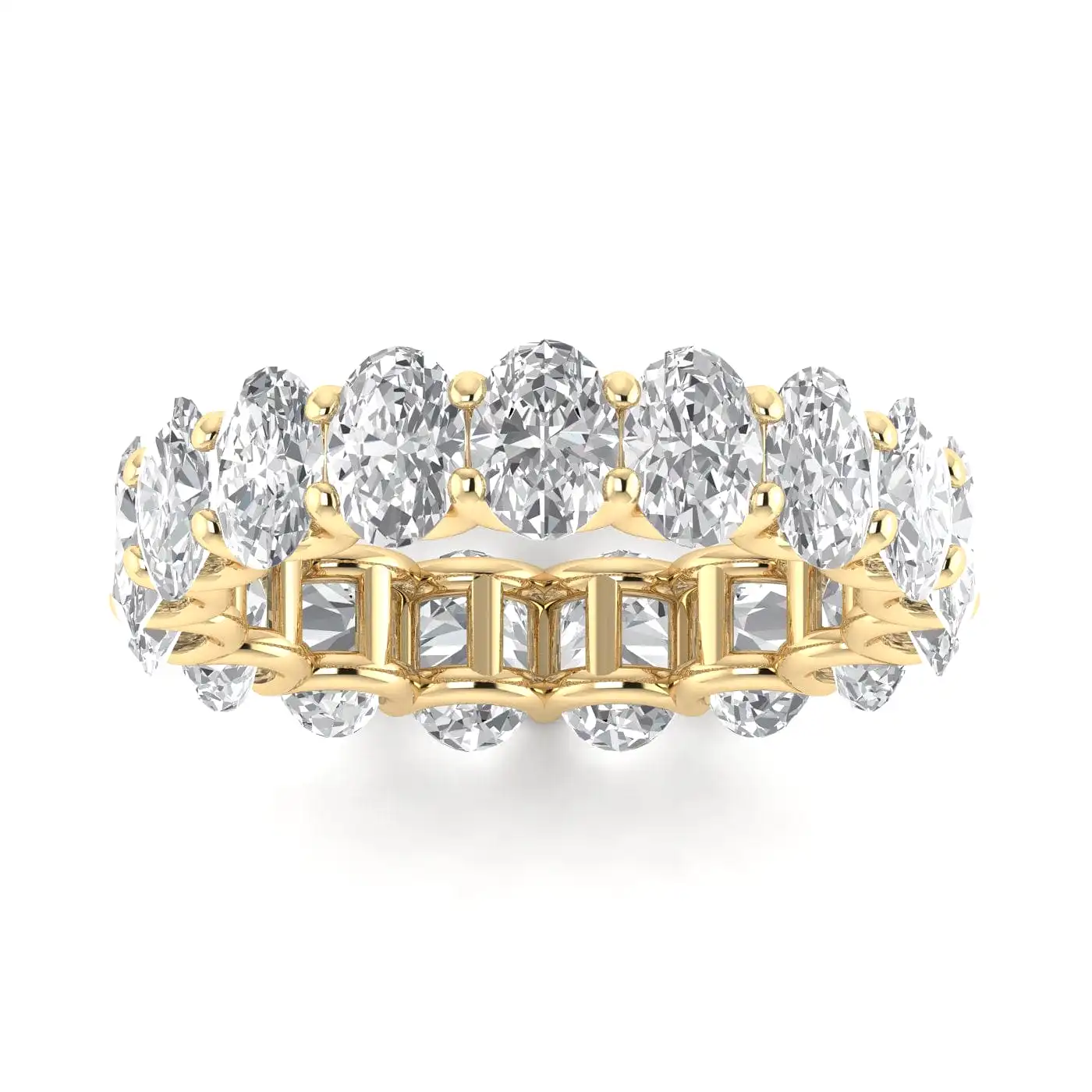 14K & 18K Gold Oval Diamond Eternity Band