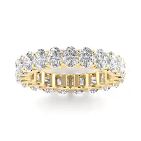 14K & 18K Gold Oval Diamond Eternity Band