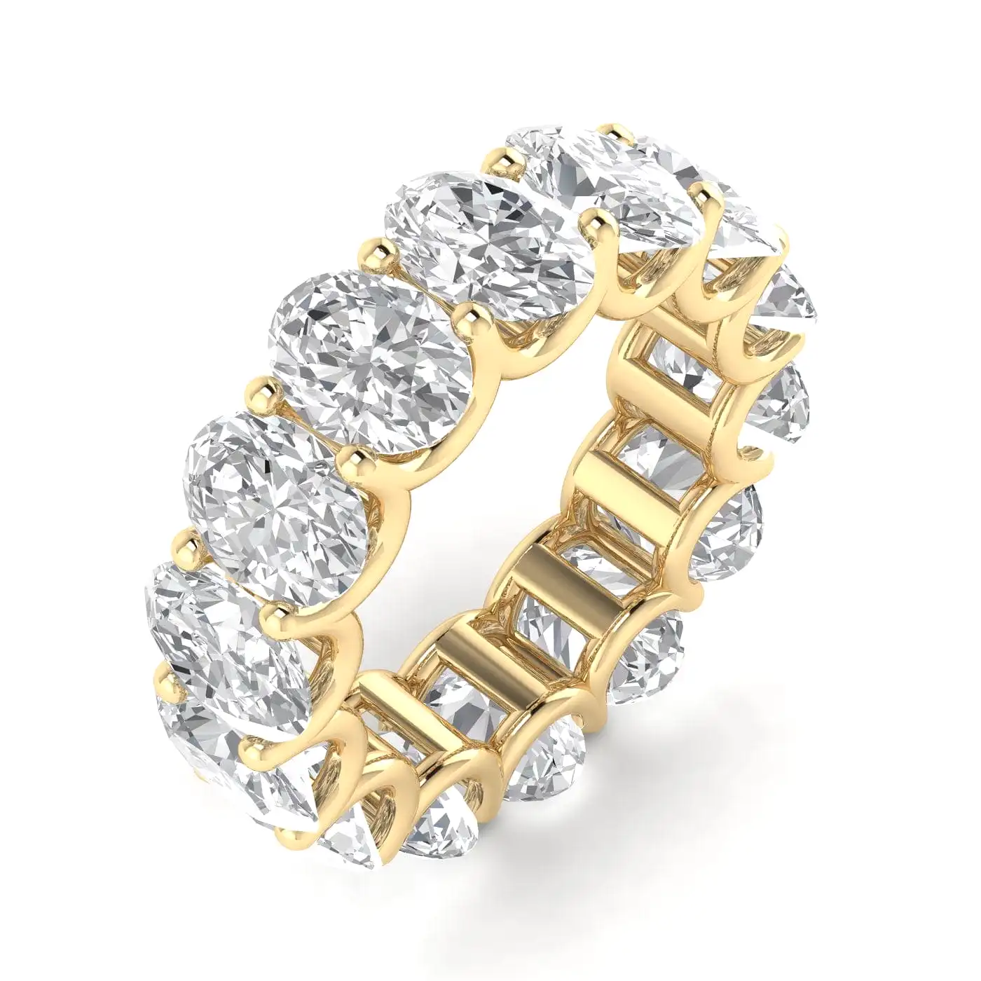 14K & 18K Gold Oval Diamond Eternity Band