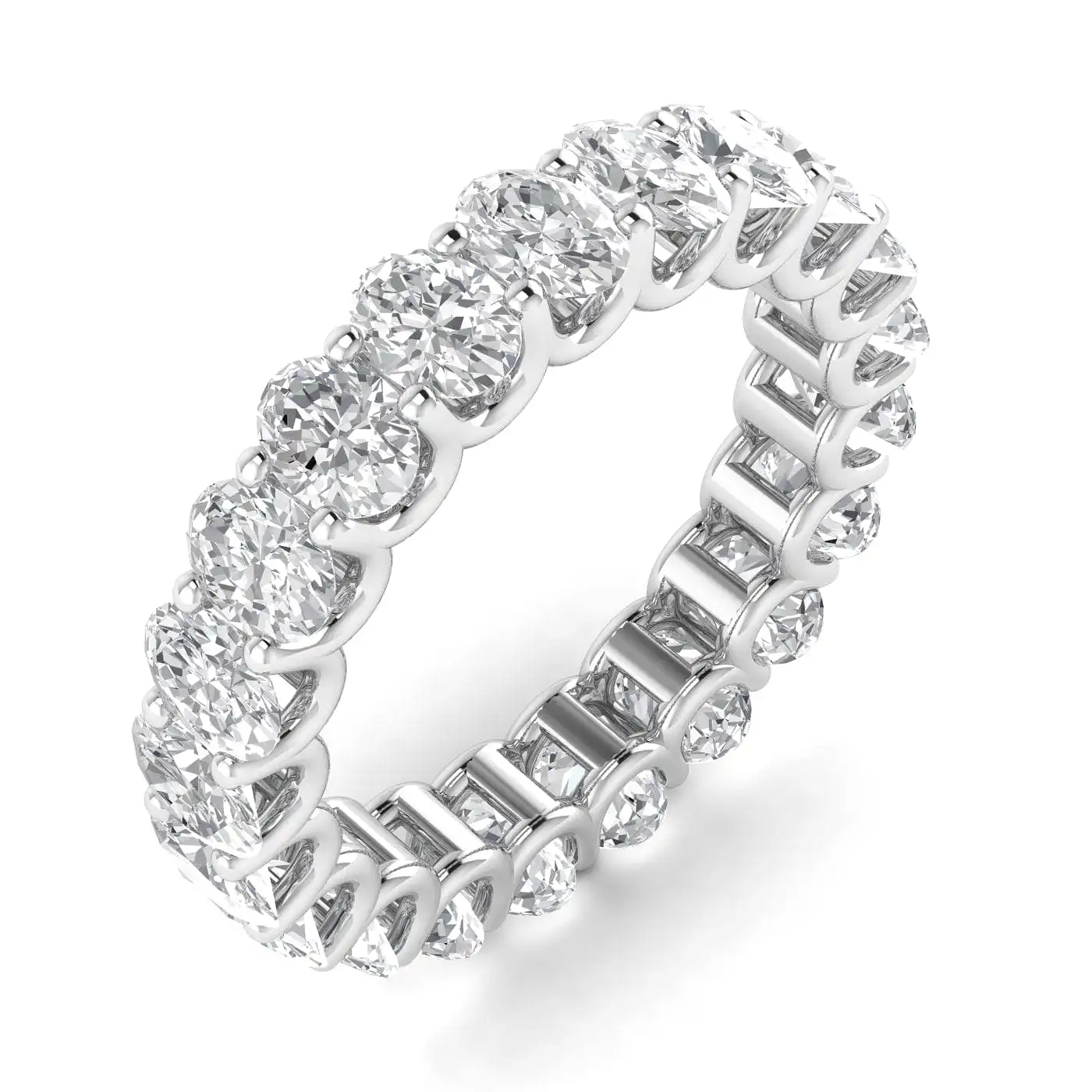 14K & 18K Gold Oval Diamond Eternity Band