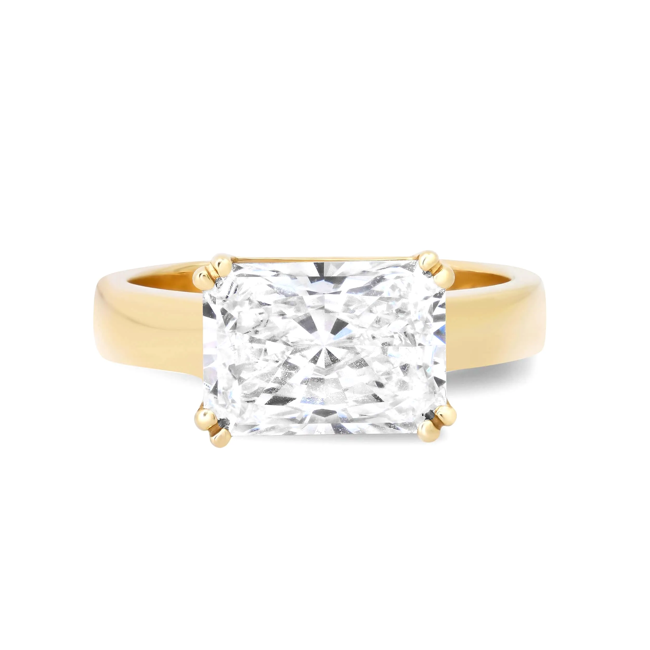 14K & 18K Gold Radiant Cut East West Diamond Ring