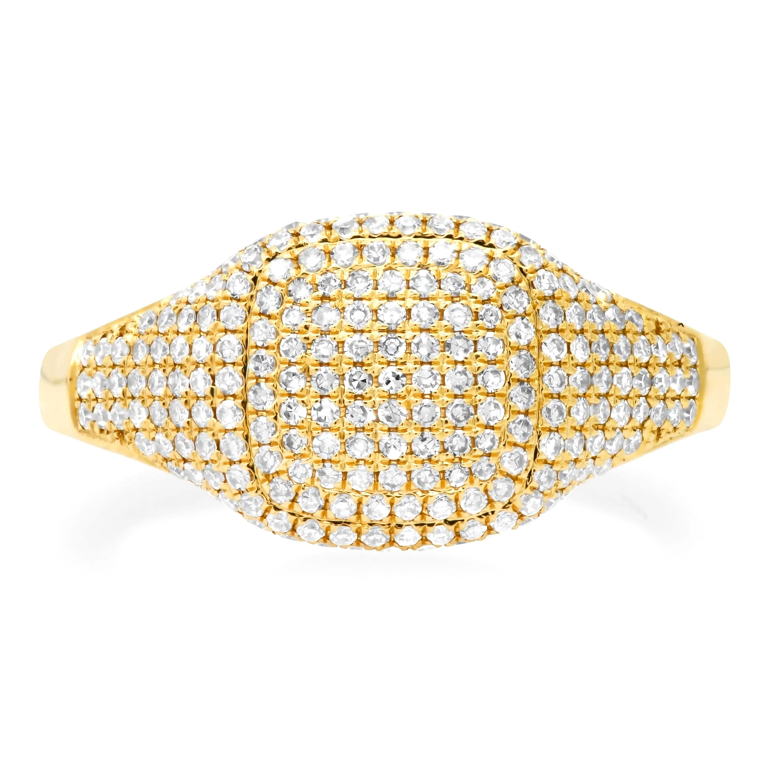 14K Gold Micro-Pave Diamond Dome Ring