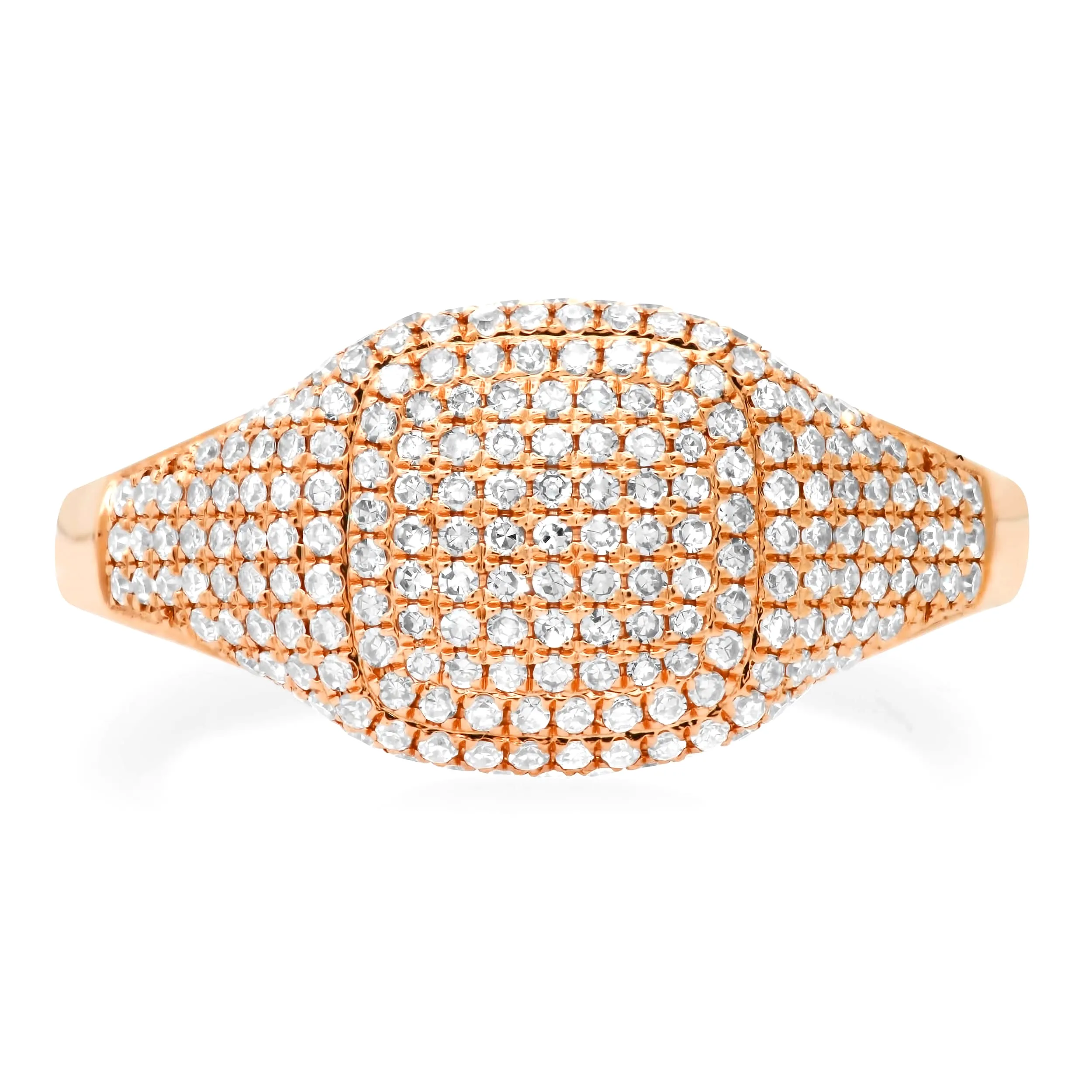 14K Gold Micro-Pave Diamond Dome Ring