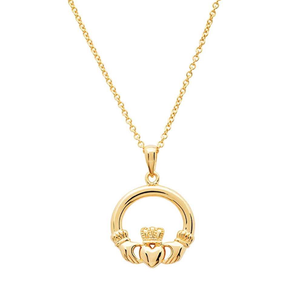 14kt Gold Vermeil Claddagh Necklace