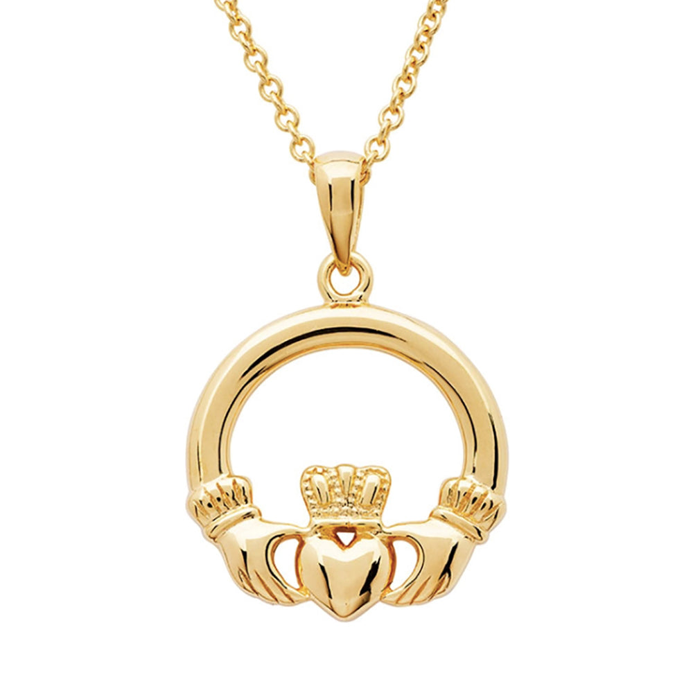 14kt Gold Vermeil Claddagh Necklace