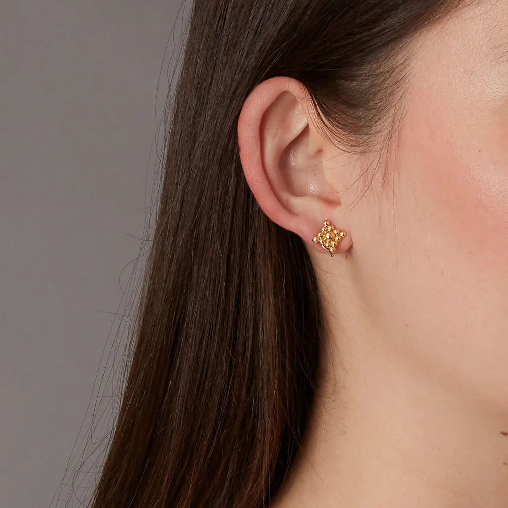 18K Micro Filigree Stud Earrings