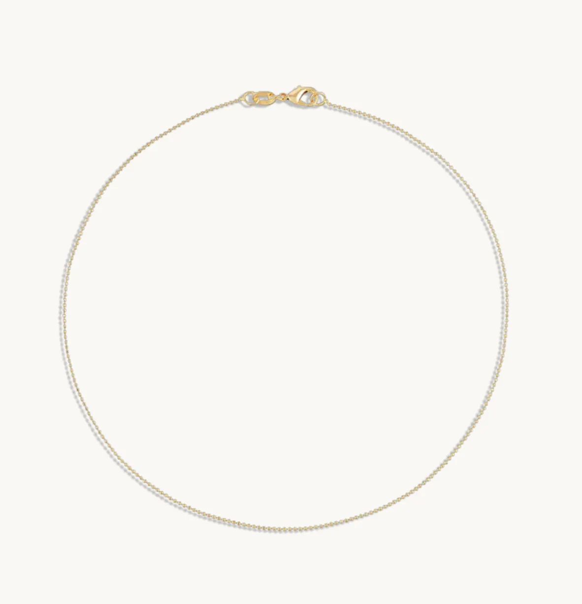 1MM DIAMOND CUT GOLD BALL CHAIN NECKLACE