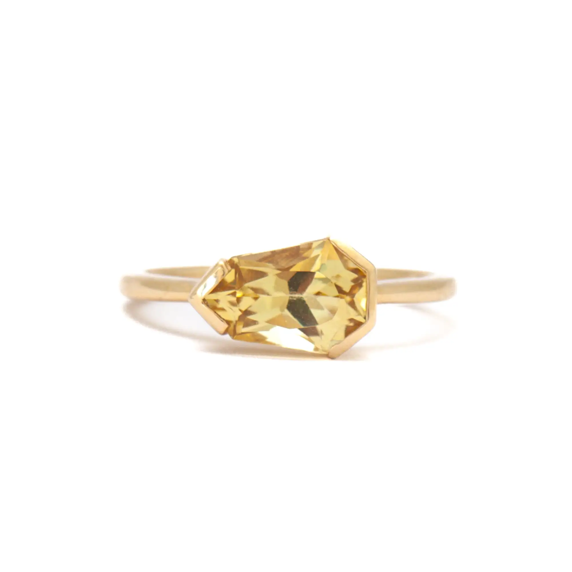 2.00 ct Heptagon Yellow Beryl Ring