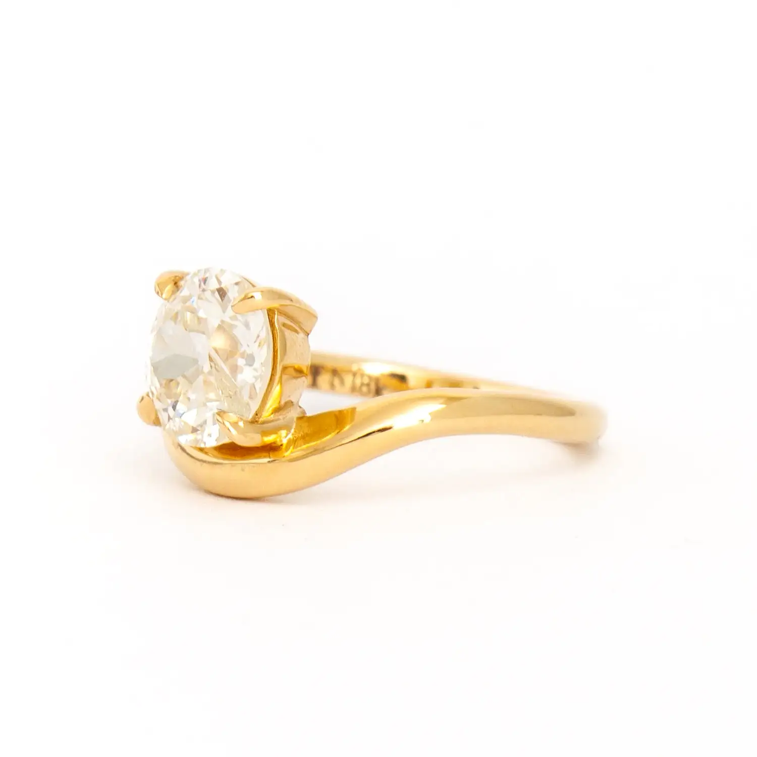 2.00 ct Old European Cut Diamond Piscine Ring