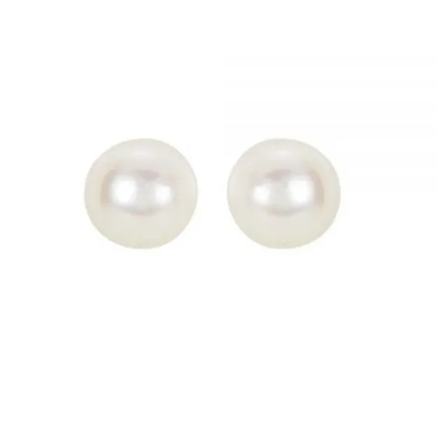 Akoya Pearl Earrings Set in 14K White Gold