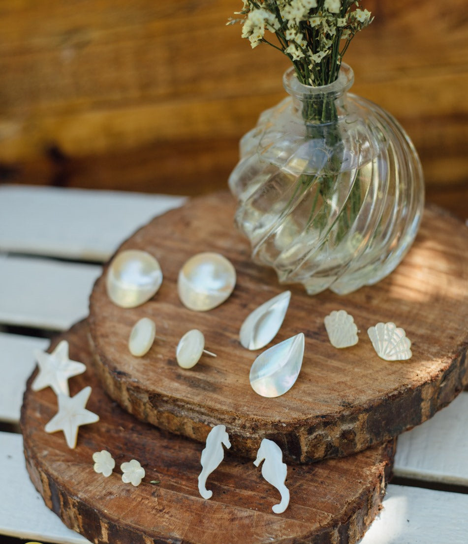 Ariel Mother of Pearl Clamshell earrings