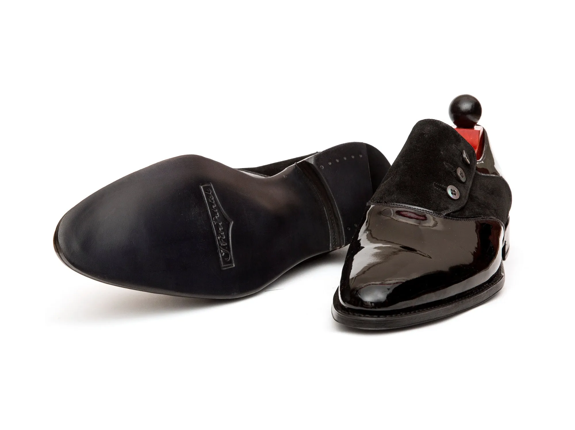 Aurora - MTO - Black Patent Leather / Black Suede - JKF Last - Single Leather Sole