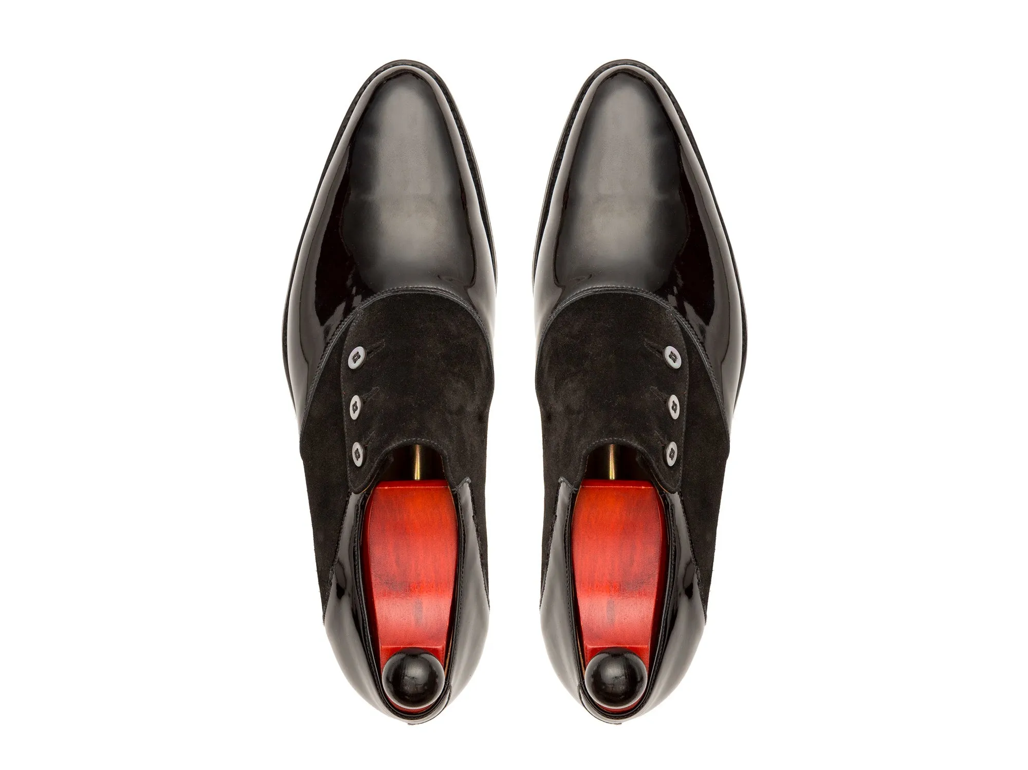 Aurora - MTO - Black Patent Leather / Black Suede - JKF Last - Single Leather Sole