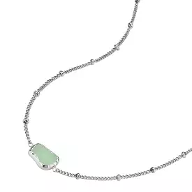 BLAK - Rosefield Gemstone Necklace - Jade/Silver