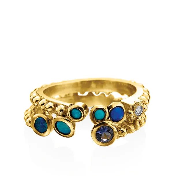 BOHEME CROWN QUATRE RING BLEUE