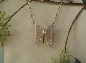 Butterfly Watermelon Tourmaline Necklace