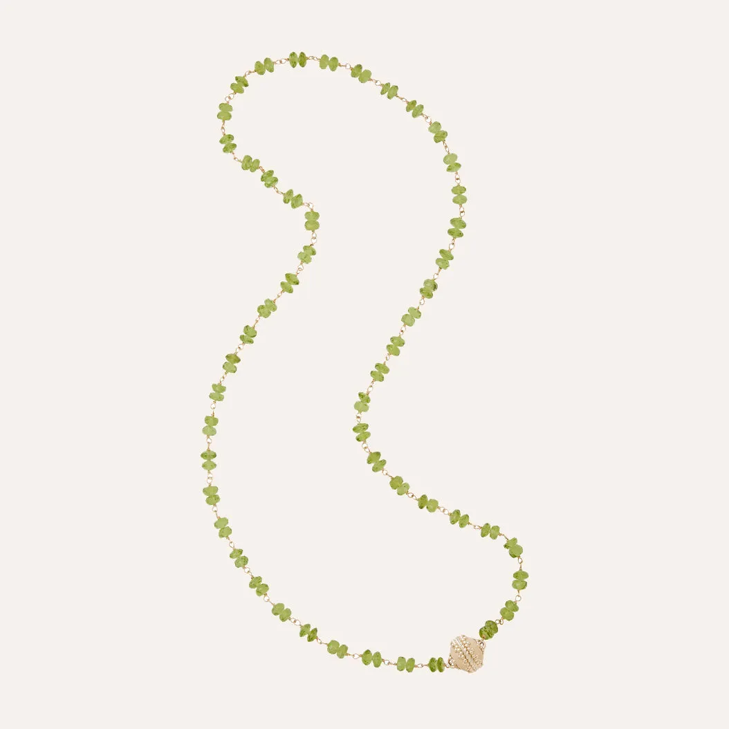 Caspian Peridot 6mm Rondelle Necklace