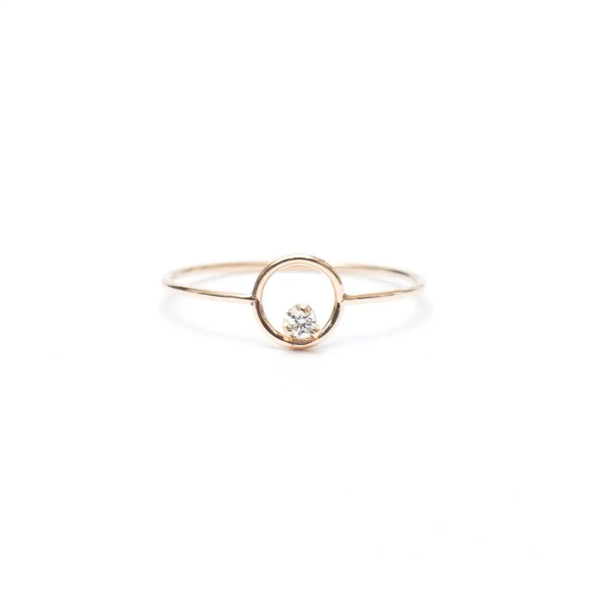 Circle Prong Diamond Ring