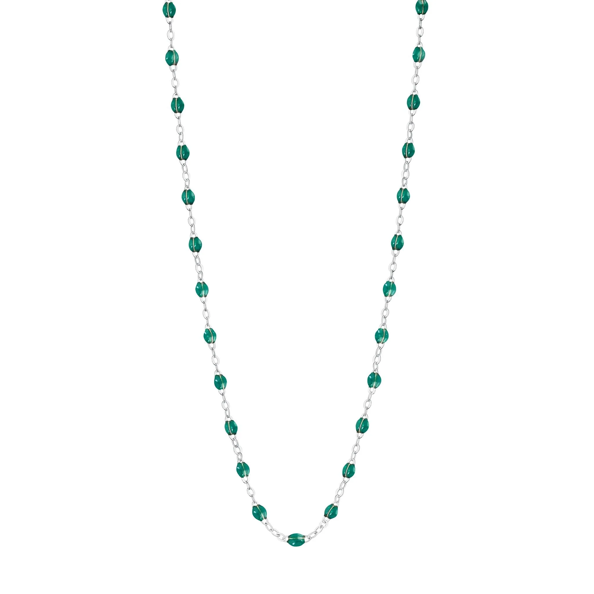 Classic Gigi Emerald necklace, White Gold, 19.7