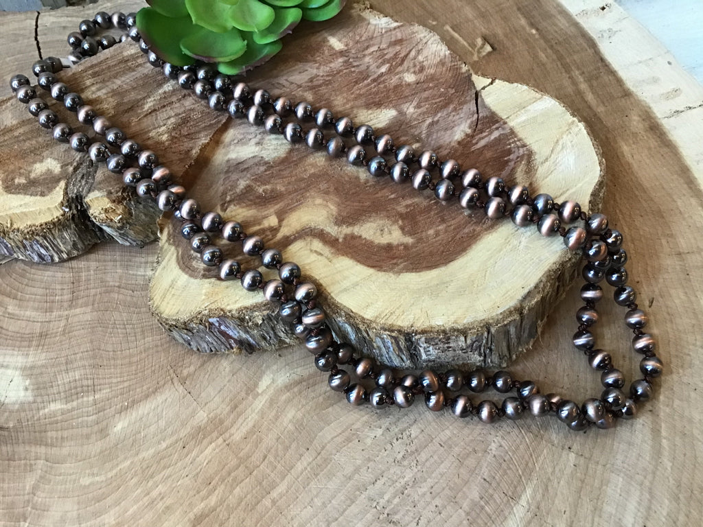 Copper 60 Navajo Style Pearl Necklace