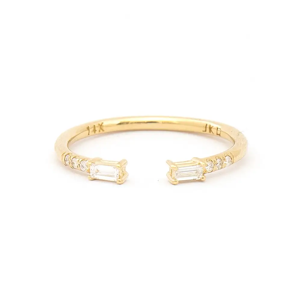 Diamond Baguette Equilibrium Cuff Ring