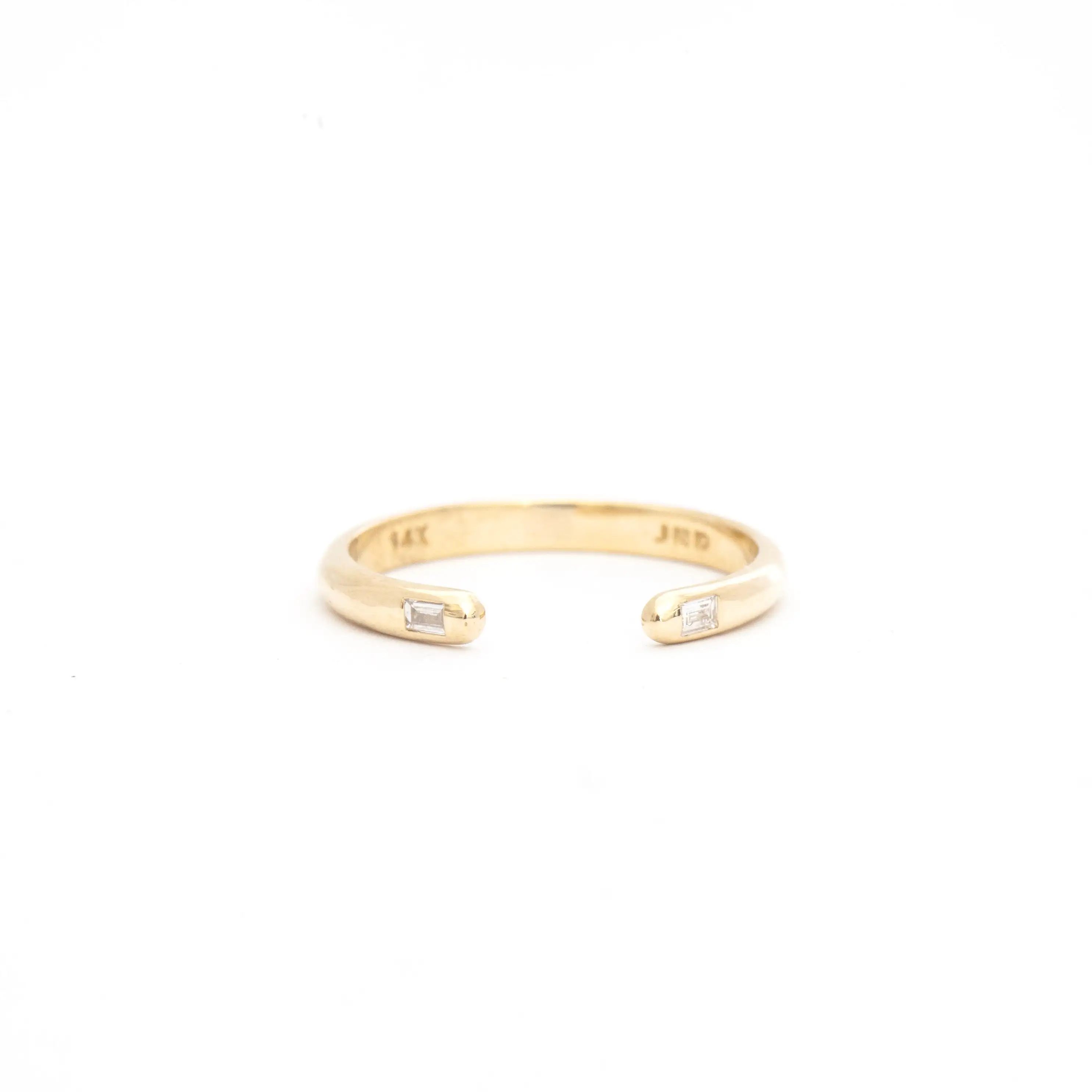 Diamond Baguette Half Round Cuff Ring