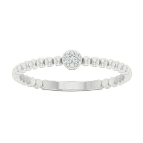 Diamond Petite Cluster Beaded Stackable Ring (0.02ctw)