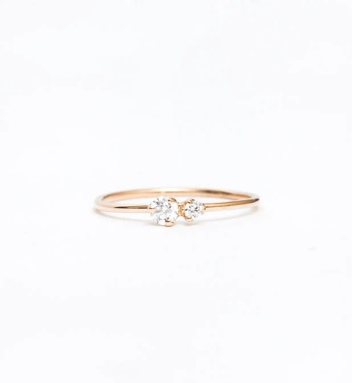 Double Prong Diamond Ring