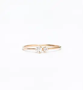 Double Prong Diamond Ring