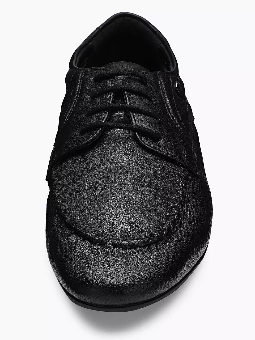 Ezok Men Black Leather Casual Shoes