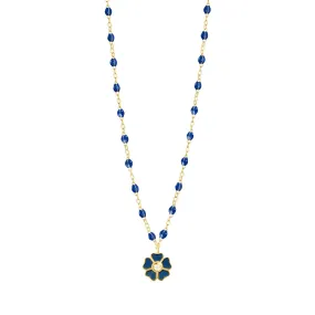 Flower Classic Gigi Lapis Diamond Necklace, Yellow Gold, 16.5