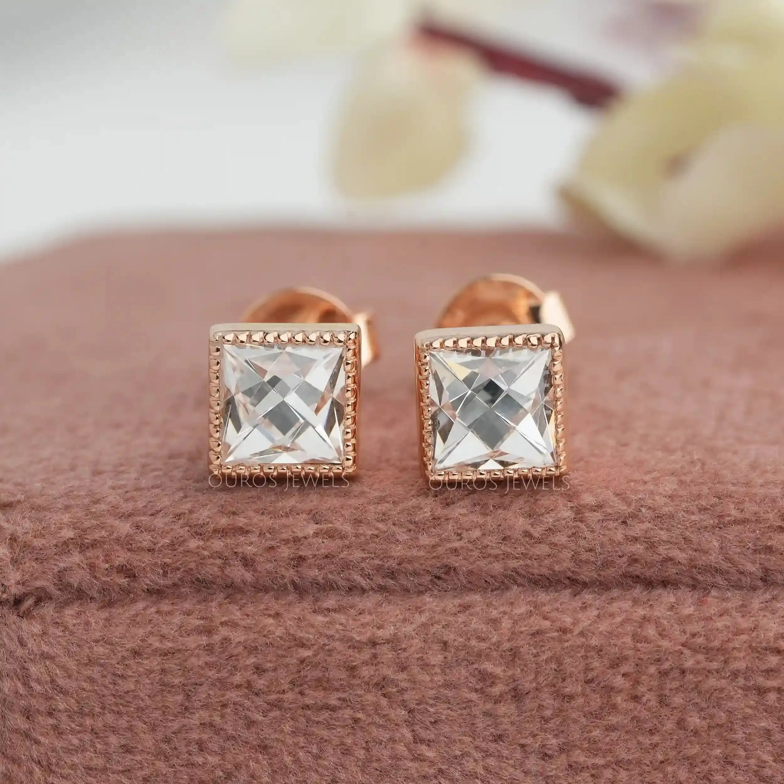 French  Cut  Lab Grown Diamond  Earrings