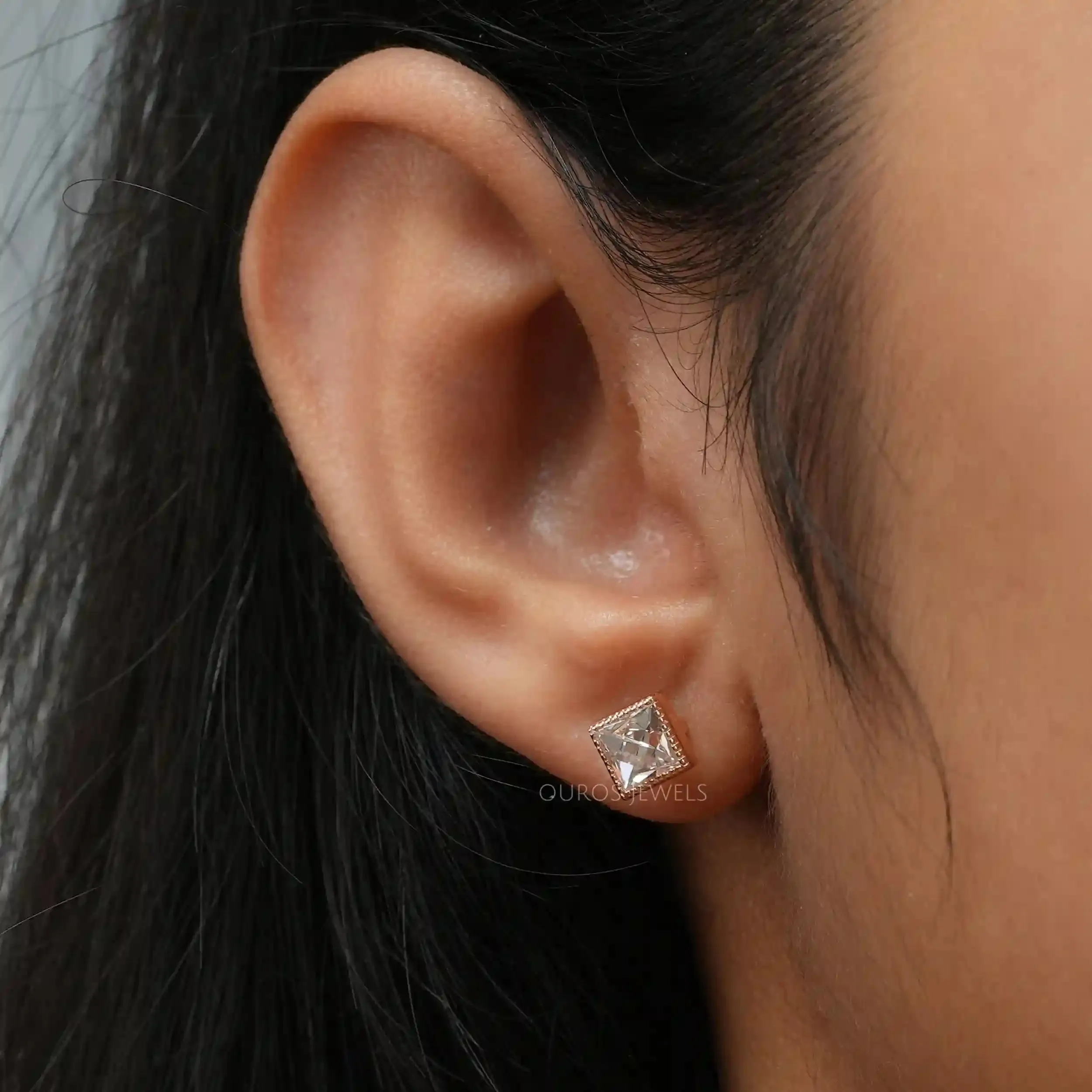 French  Cut  Lab Grown Diamond  Earrings