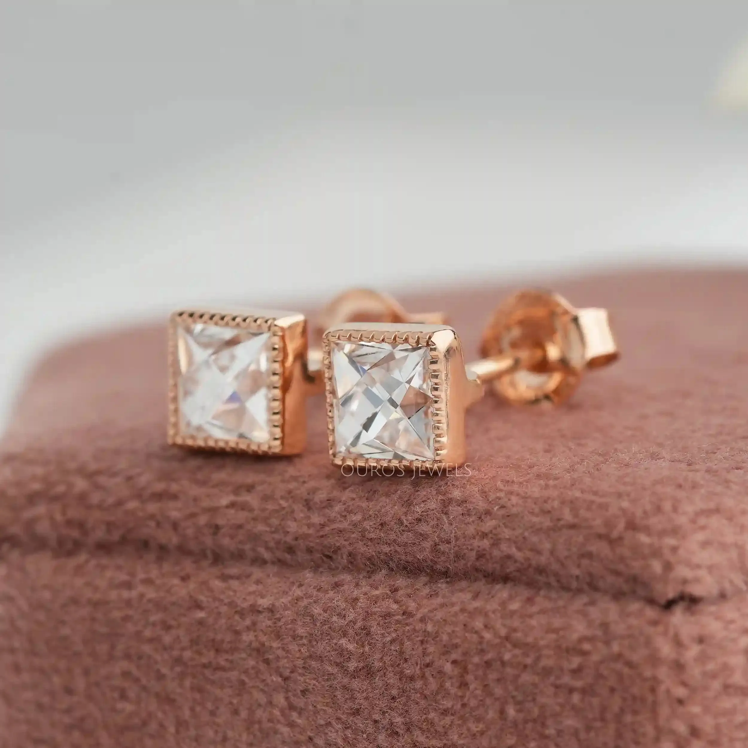 French  Cut  Lab Grown Diamond  Earrings