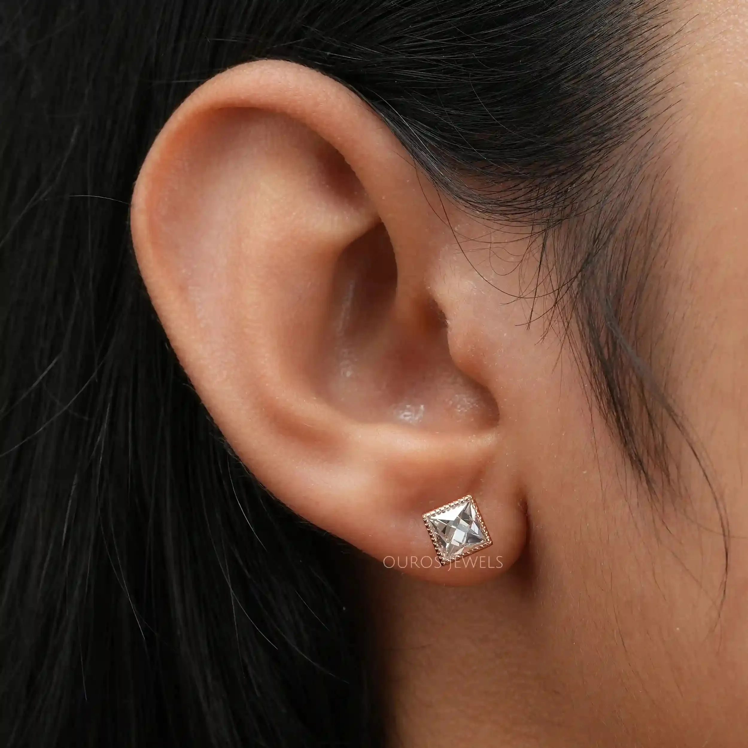 French  Cut  Lab Grown Diamond  Earrings