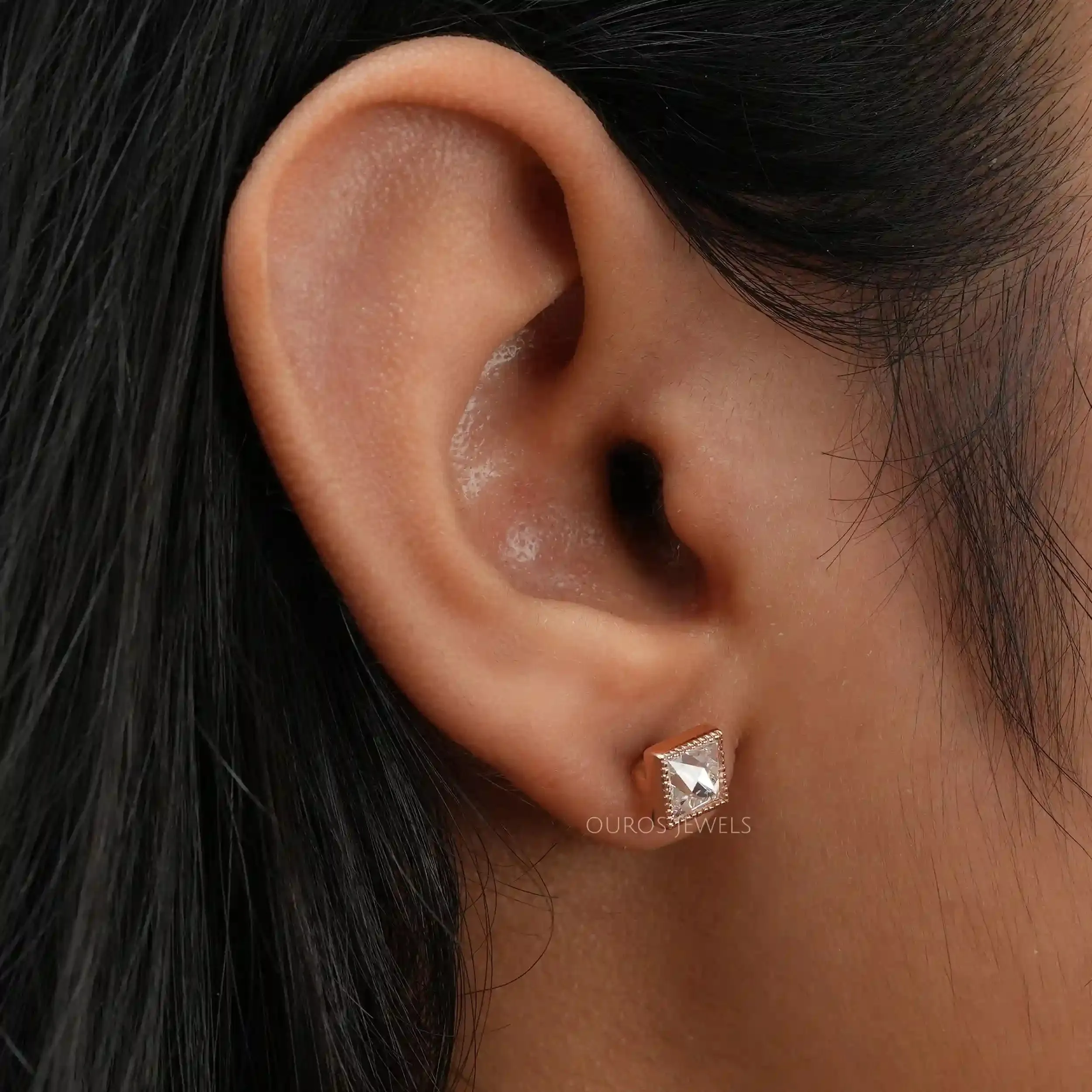 French  Cut  Lab Grown Diamond  Earrings