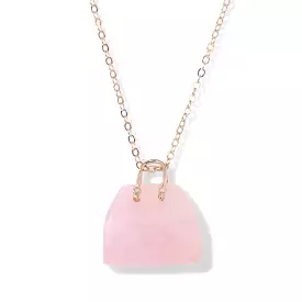 Fresh Accessories - Necklace Handbag Stone Pale Pink