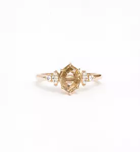 Geometric Champagne Diamond Desi Ring