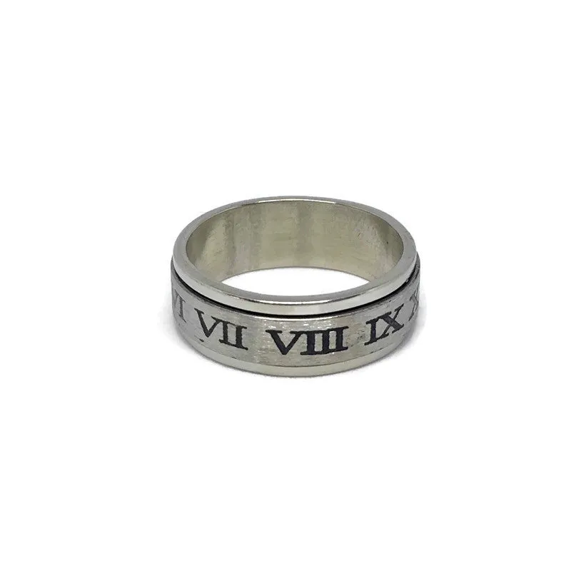 Gifts From The Crypt - Roman Numerals Spinning Band Ring