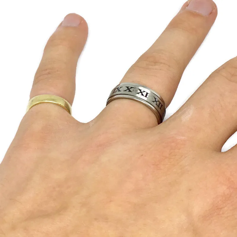 Gifts From The Crypt - Roman Numerals Spinning Band Ring