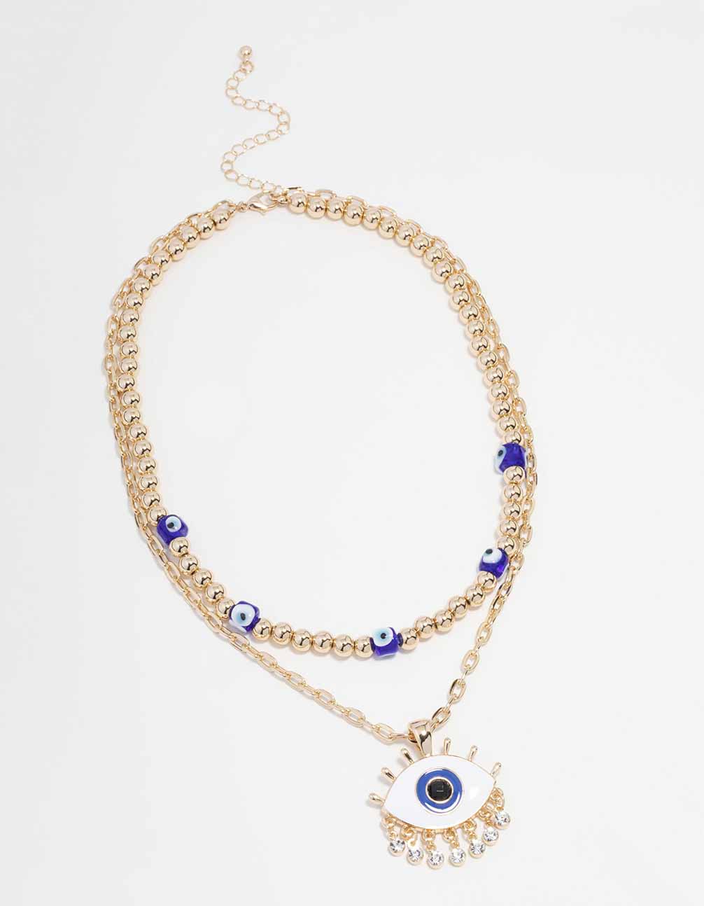 Gold Evil Eye Layered Necklace