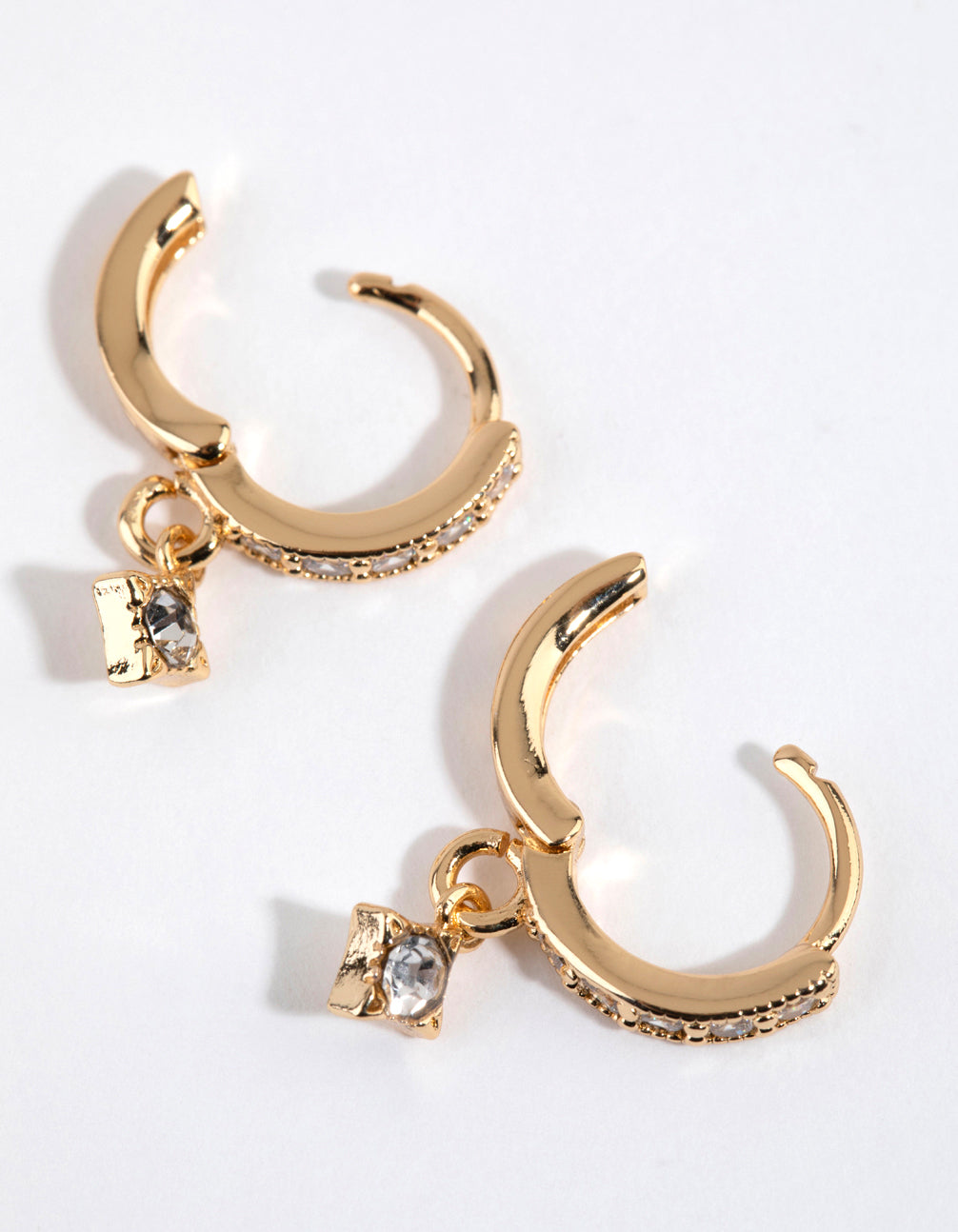 Gold Plated Dainty Drop Huggie Earrings