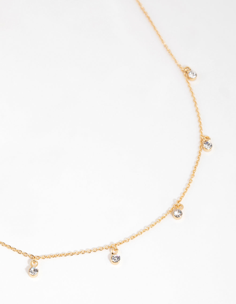 Gold Plated Mini Diamante Necklace