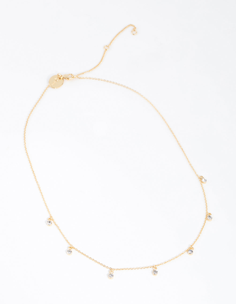 Gold Plated Mini Diamante Necklace