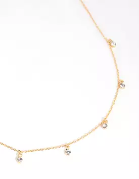 Gold Plated Mini Diamante Necklace