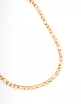 Gold Plated Stainless Steel Chunky Figaro Necklace